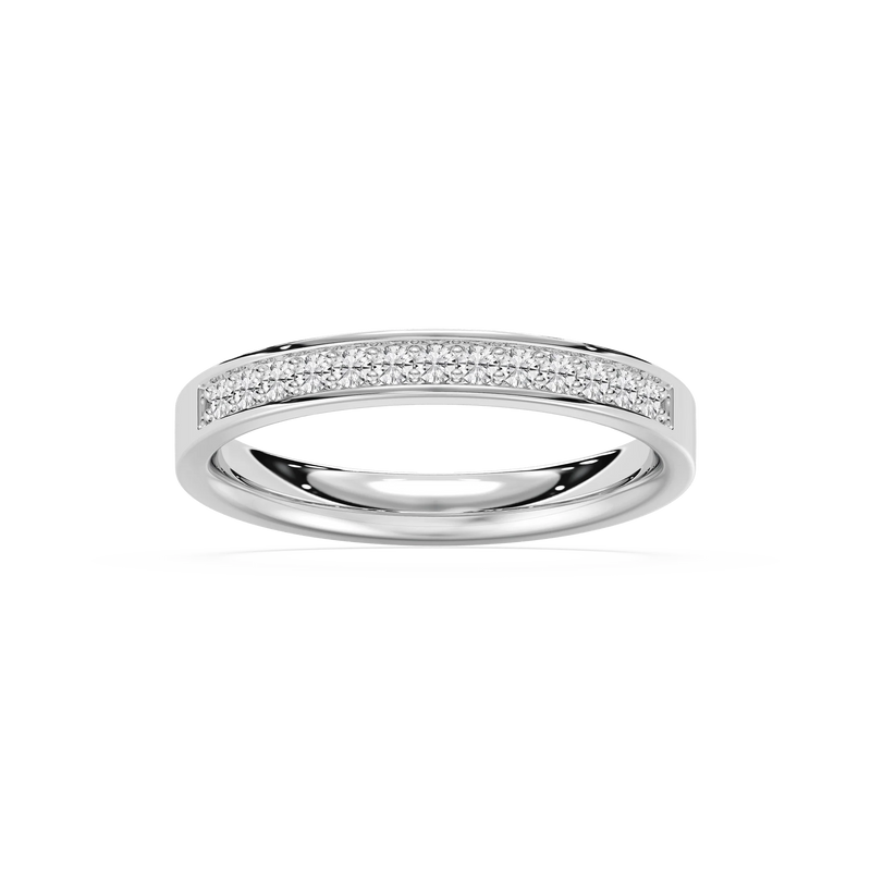 Danica 1/3 ctw Round LGD Channel Set Wedding Band - 14K White Gold