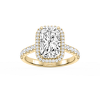 Daniela Antique Elongated Cushion LGD Halo Engagement Ring - 18K Yellow Gold / 2 ½ ctw / F-VS2