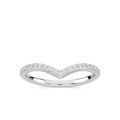 Lyla 1/6 ctw Round LGD Chevron Curved Band - 14K White Gold