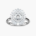 Delphine Round LGD Ornate Vintage Double Halo Engagement Ring - 14K White Gold