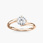 Kayla Round LGD Four Prong Bypass Solitaire Engagement Ring - 18K Rose Gold