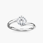 Kayla Round LGD Four Prong Bypass Solitaire Engagement Ring - Platinum