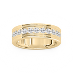 Alexander 1 ctw Round LGD 7.25mm Channel Mens Wedding Band - 14K Yellow Gold