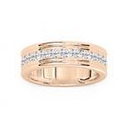 Alexander 1 ctw Round LGD 7.25mm Channel Mens Wedding Band - 14K Rose Gold