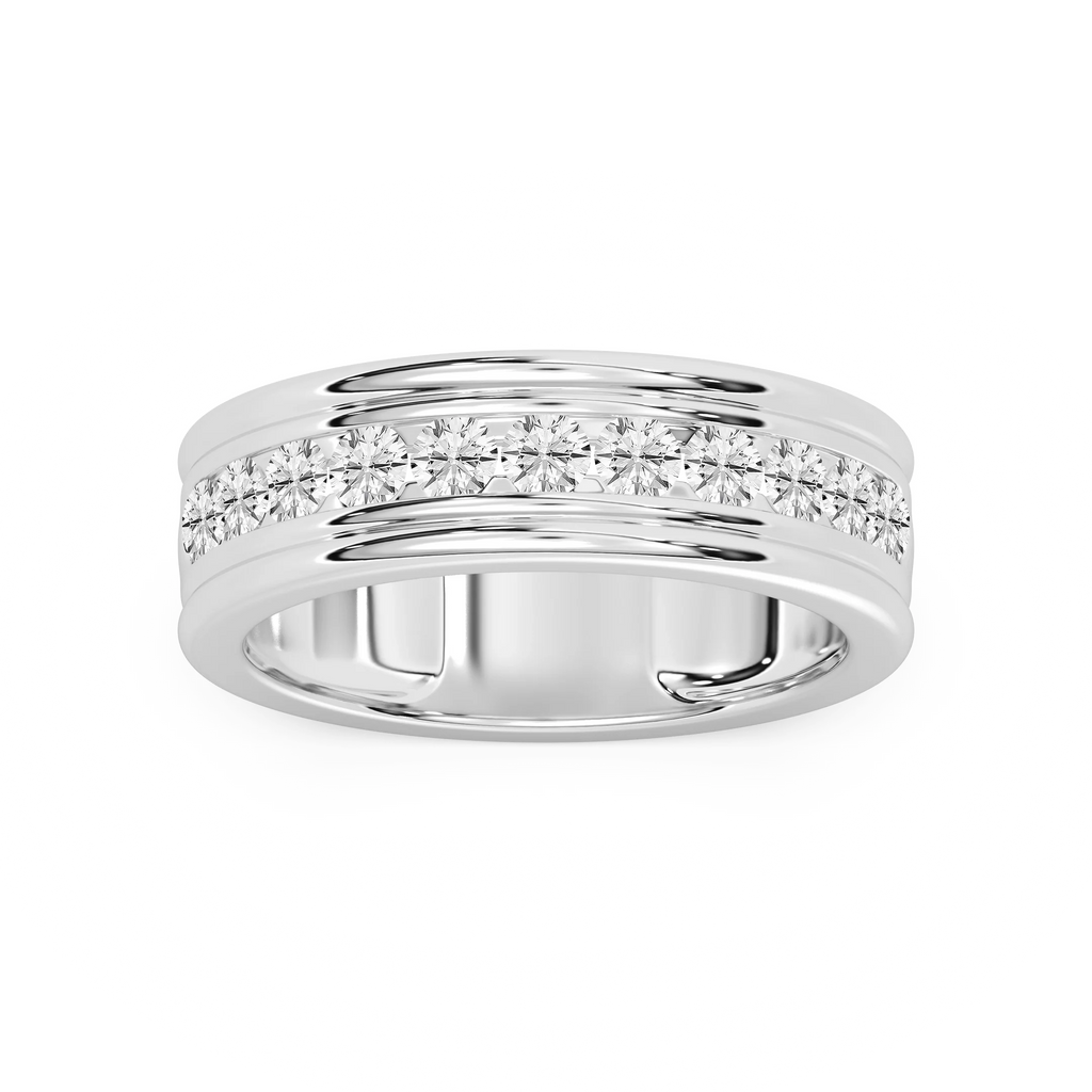 Alexander 1 ctw Round LGD 7.25mm Channel Mens Wedding Band