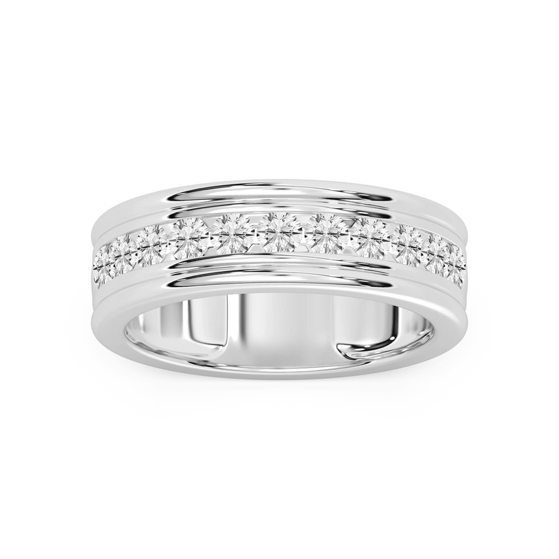 Alexander 1 ctw Round LGD 7.25mm Channel Mens Wedding Band