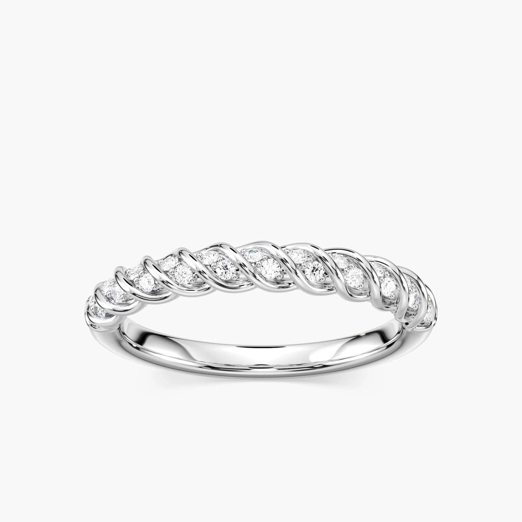 Stormi 1/6 ctw Round LGD Twist Wedding Band - Platinum