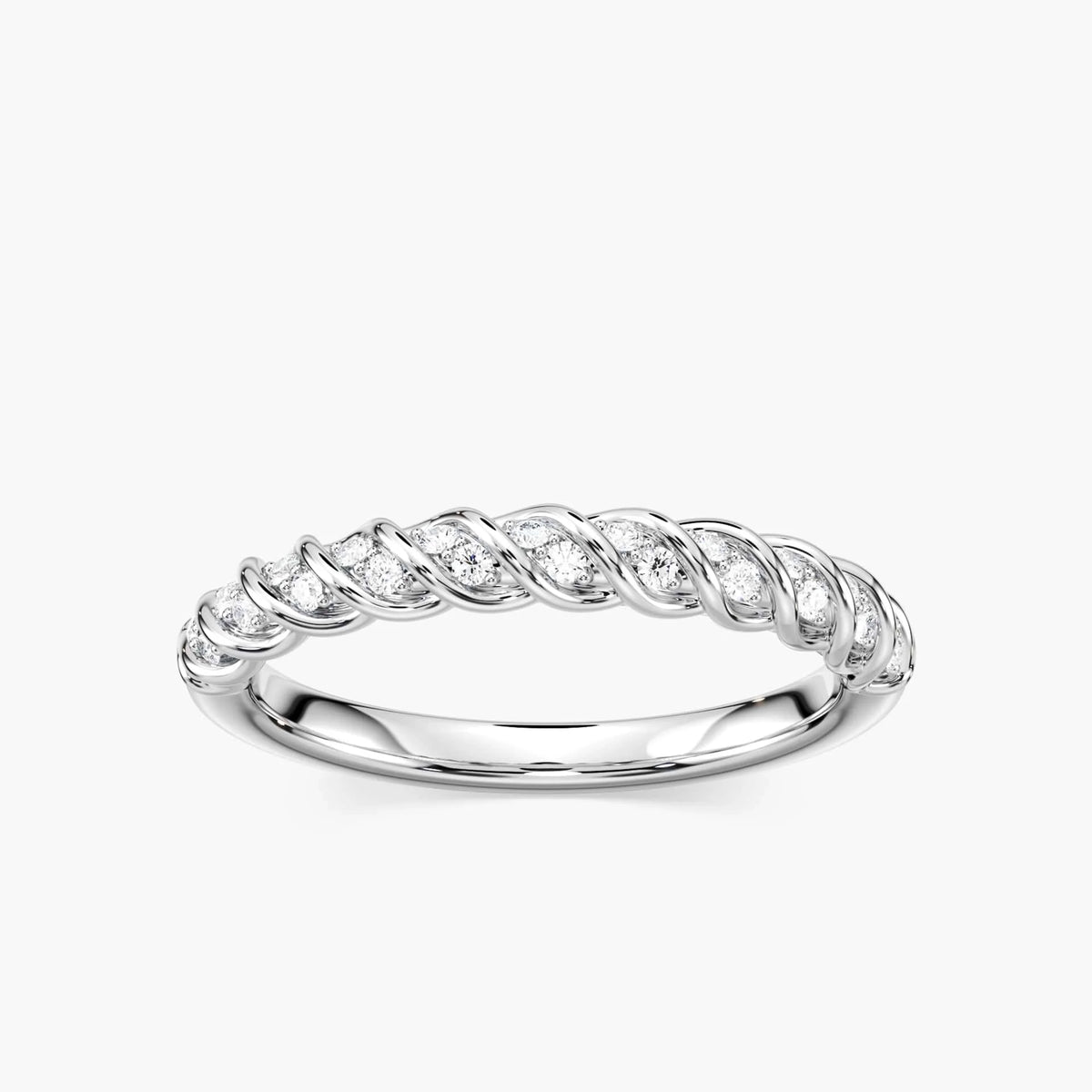 Stormi 1/6 ctw Round LGD Twist Wedding Band - Platinum