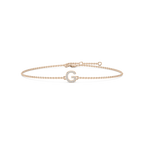 1/8 ctw Round LGD Initial Bracelet – 7 Inches - 14K Rose Gold / G