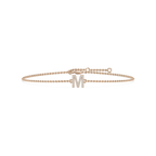 1/8 ctw Round LGD Initial Bracelet – 7 Inches - 14K Rose Gold / M