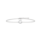 1/8 ctw Round LGD Initial Bracelet – 7 Inches - 14K White Gold / G