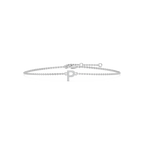1/8 ctw Round LGD Initial Bracelet – 7 Inches - 14K White Gold / P