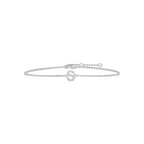 1/8 ctw Round LGD Initial Bracelet – 7 Inches - 14K White Gold / S