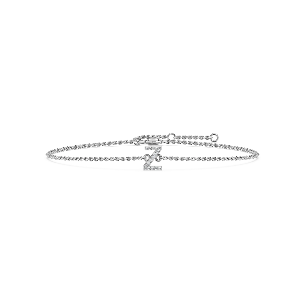 1/8 ctw Round LGD Initial Bracelet – 7 Inches - 14K White Gold / Z