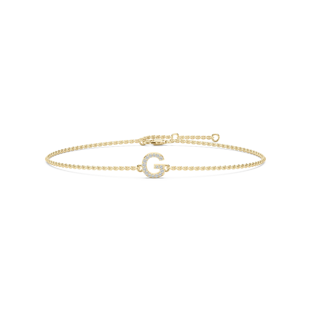 1/8 ctw Round LGD Initial Bracelet – 7 Inches - 14K Yellow Gold / G