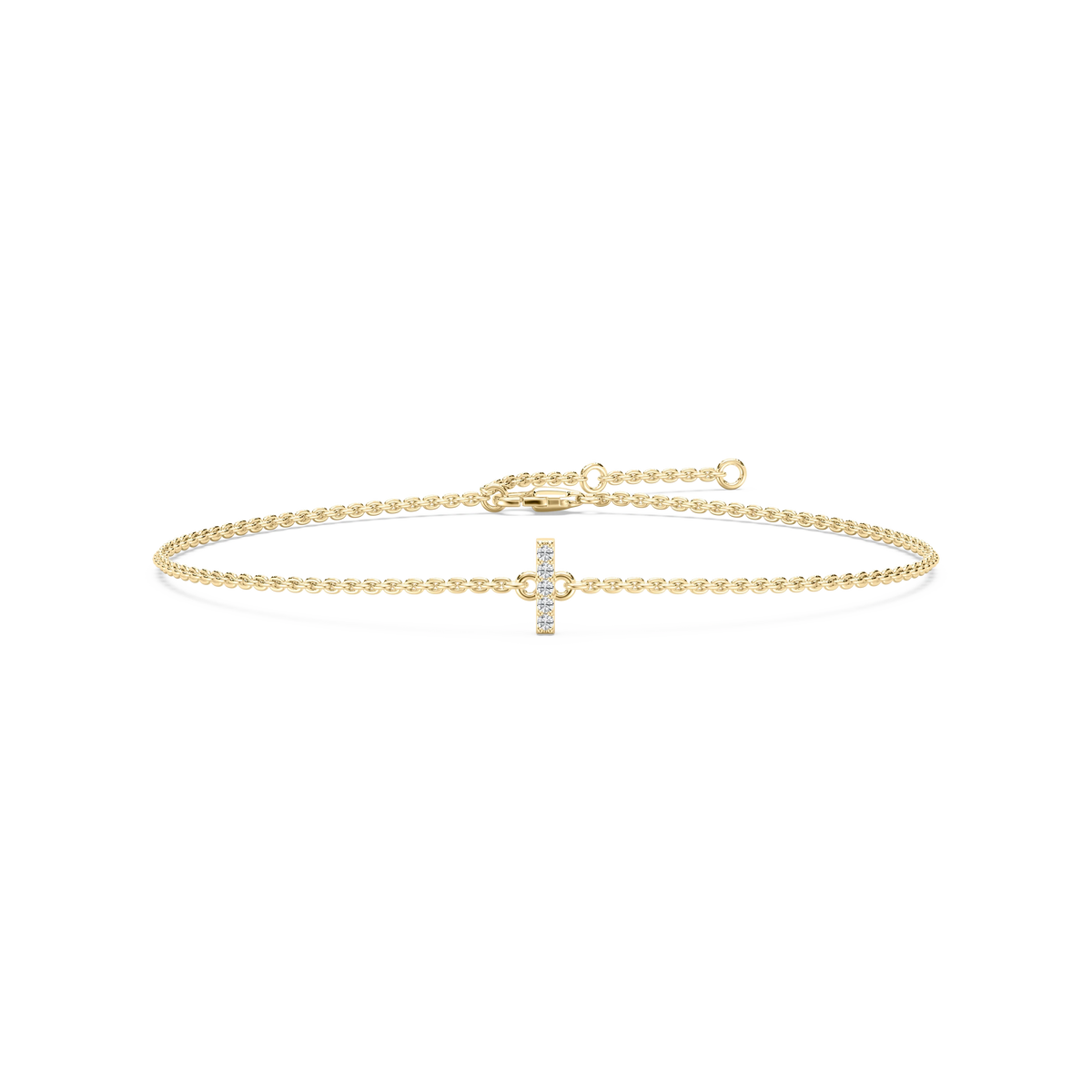 1/8 ctw Round LGD Initial Bracelet – 7 Inches - 14K Yellow Gold / I
