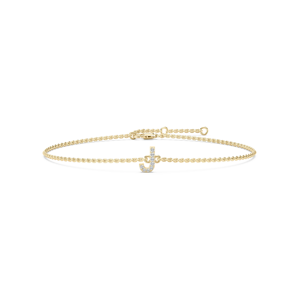 1/8 ctw Round LGD Initial Bracelet – 7 Inches - 14K Yellow Gold / J