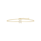 1/8 ctw Round LGD Initial Bracelet – 7 Inches - 14K Yellow Gold / R