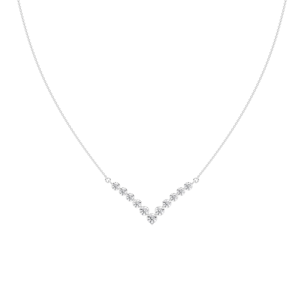 2 ctw Round LGD Radiant Chevron Necklace - 18 Inches
