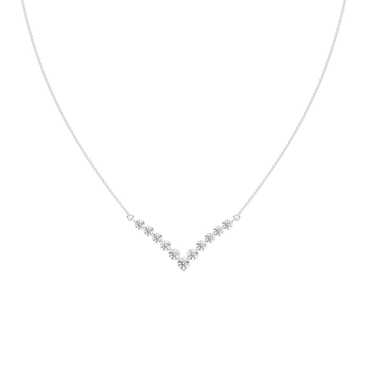 2 ctw Round LGD Radiant Chevron Necklace - 18 Inches