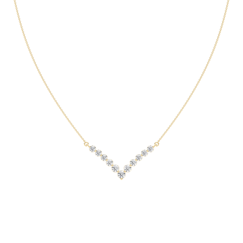 2 ctw Round LGD Radiant Chevron Necklace - 18 Inches