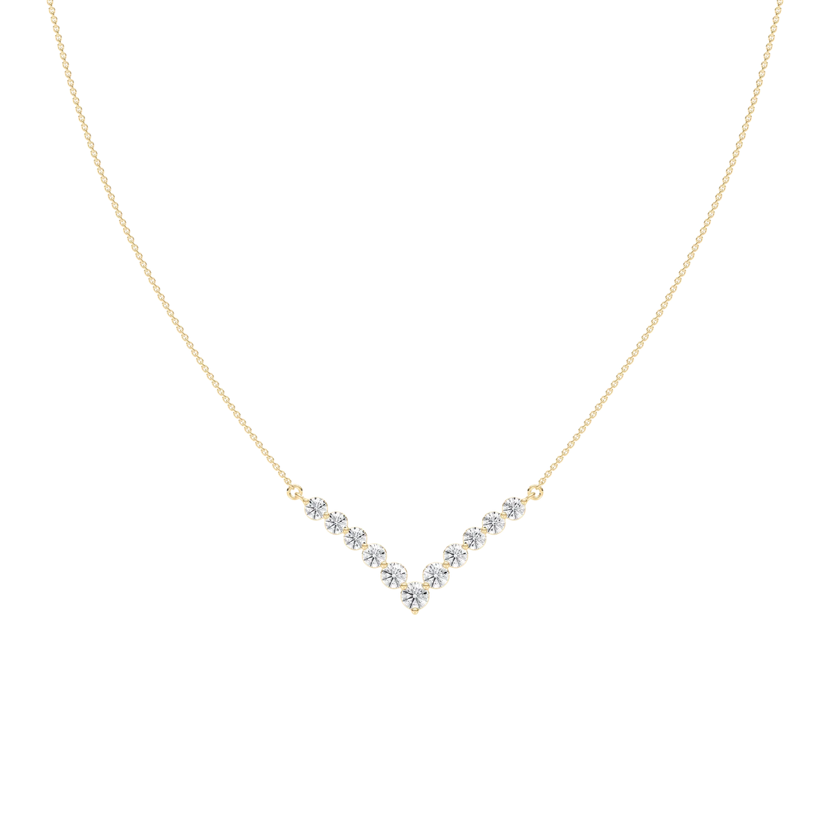 2 ctw Round LGD Radiant Chevron Necklace - 18 Inches