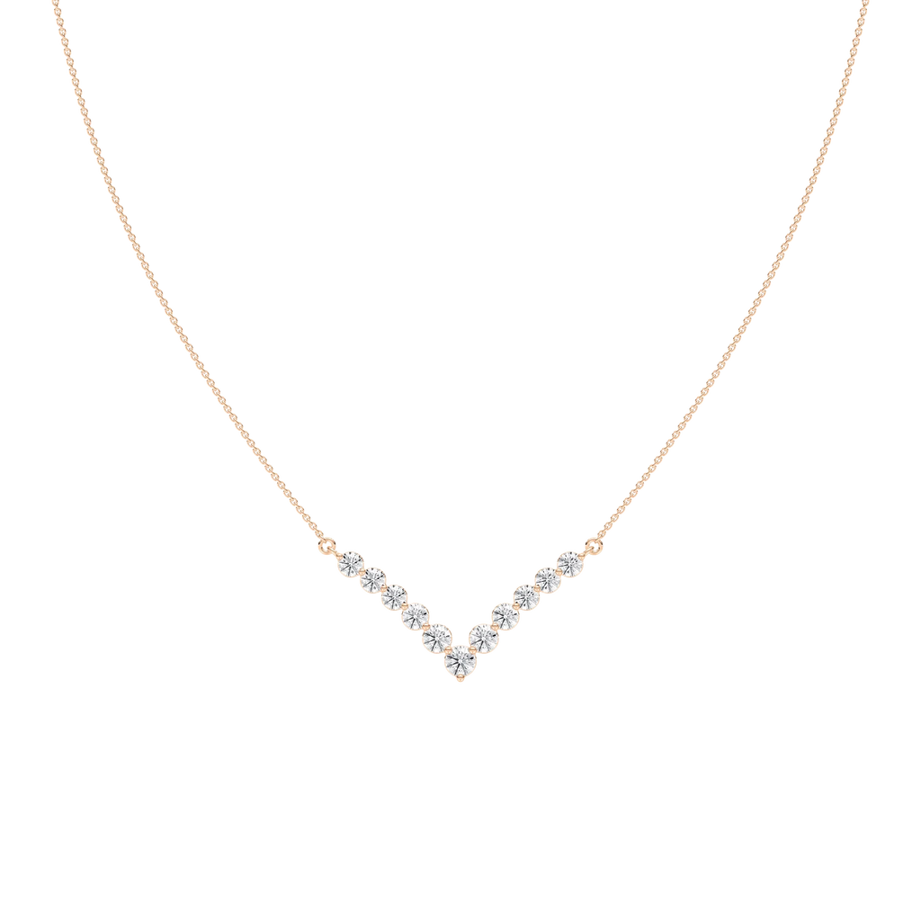 2 ctw Round LGD Radiant Chevron Necklace - 18 Inches