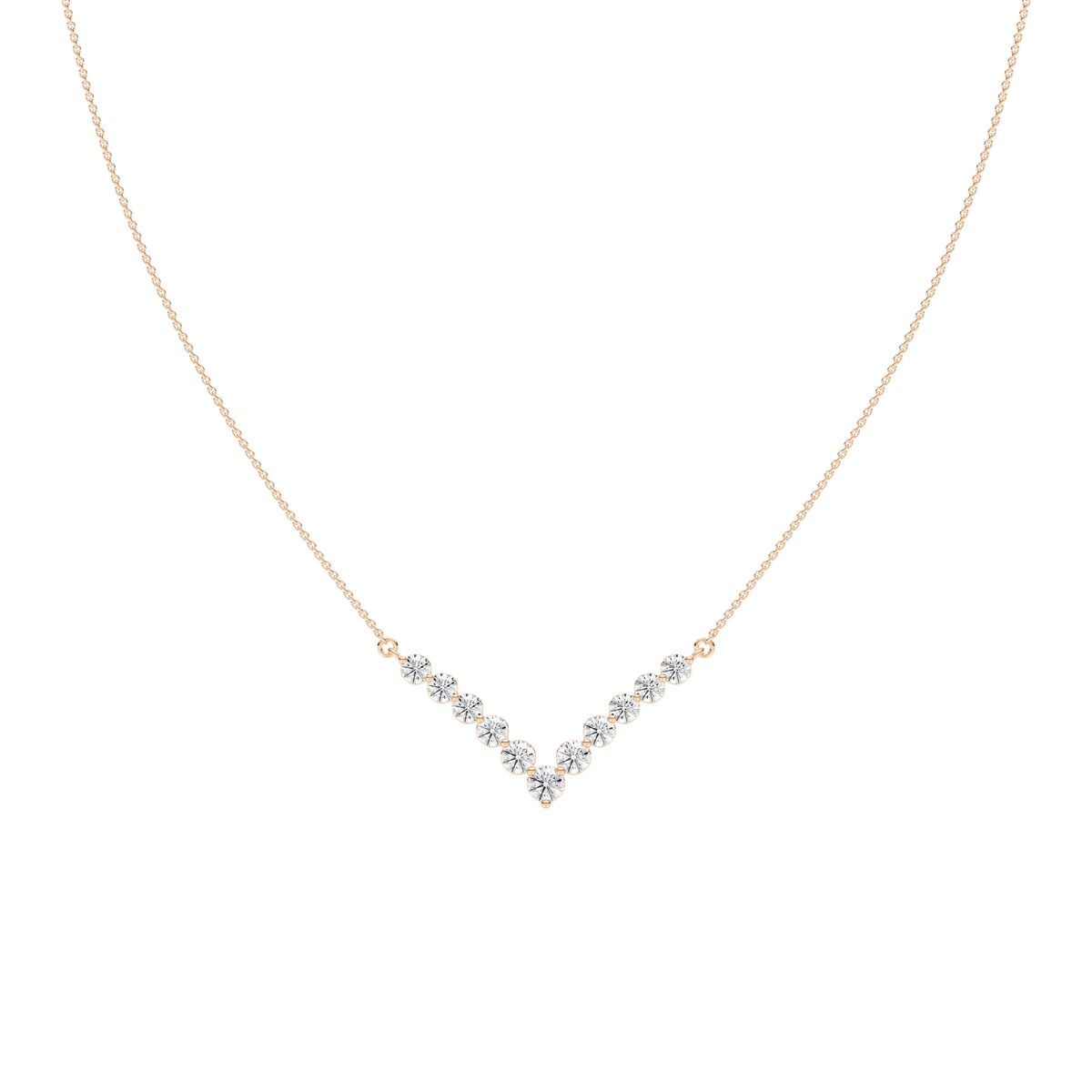 2 ctw Round LGD Radiant Chevron Necklace - 18 Inches