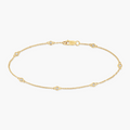 1/6 ctw Round LGD Bezel Set Seven Station Bracelet  - 7 Inches