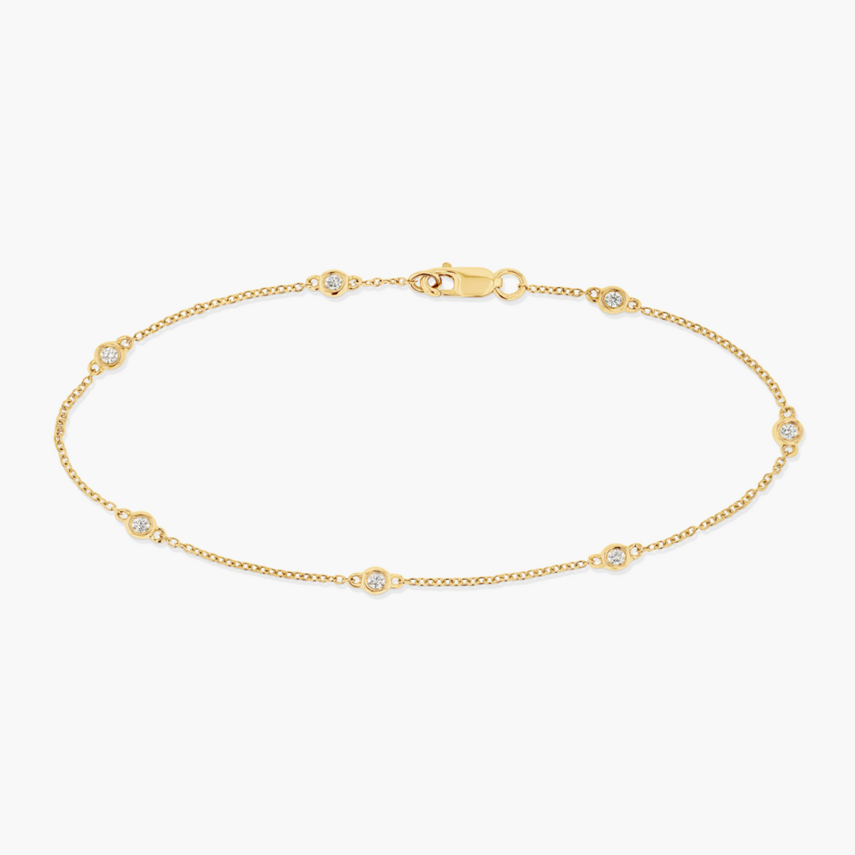 1/6 ctw Round LGD Bezel Set Seven Station Bracelet  - 7 Inches