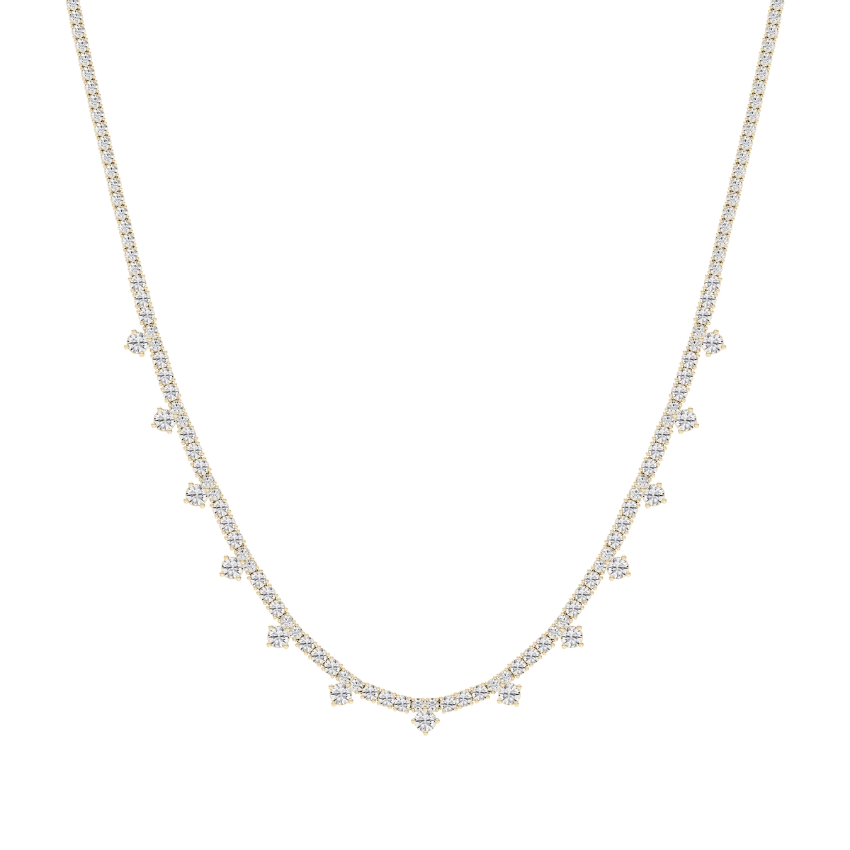 15 ½ ctw Round LGD Dangle Tennis Necklace - 18 Inches - Signature Collection