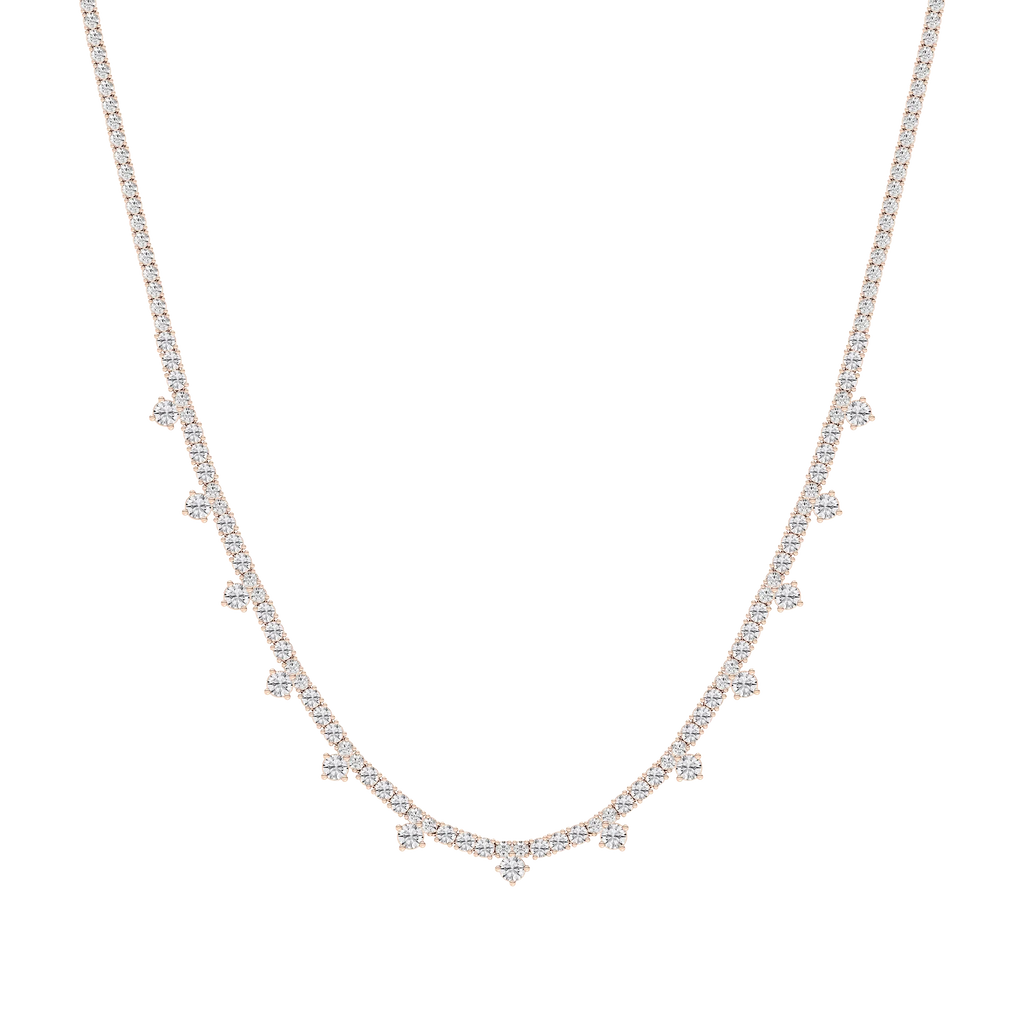 15 ½ ctw Round LGD Dangle Tennis Necklace - 18 Inches - Signature Collection