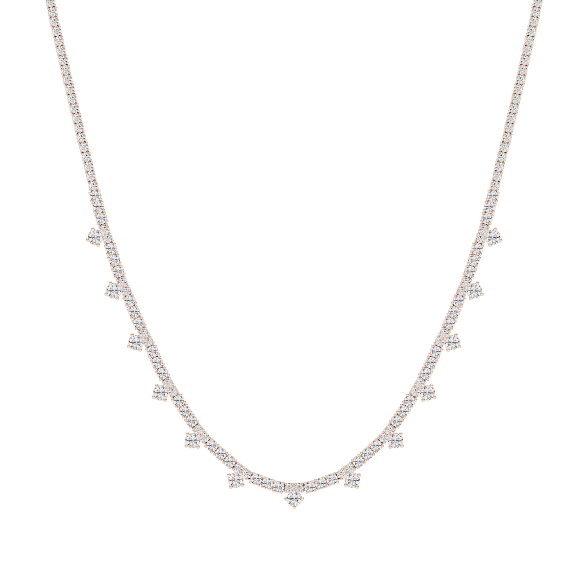 15 ½ ctw Round LGD Dangle Tennis Necklace - 18 Inches - Signature Collection