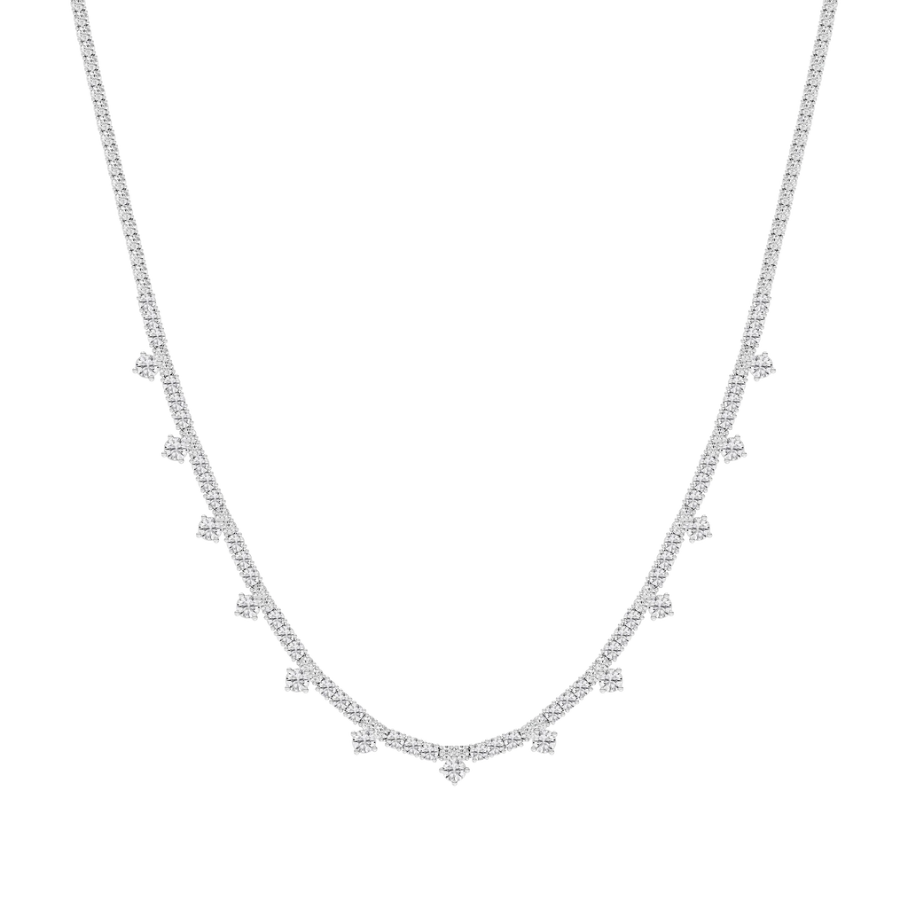 15 ½ ctw Round LGD Dangle Tennis Necklace - 18 Inches - Signature Collection
