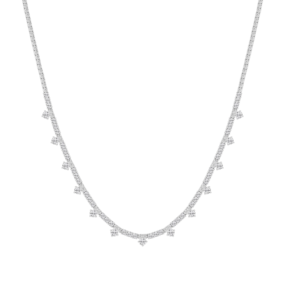 15 ½ ctw Round LGD Dangle Tennis Necklace - 18 Inches - Signature Collection