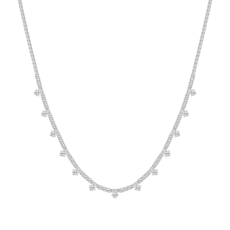 15 ½ ctw Round LGD Dangle Tennis Necklace - 18 Inches - Signature Collection