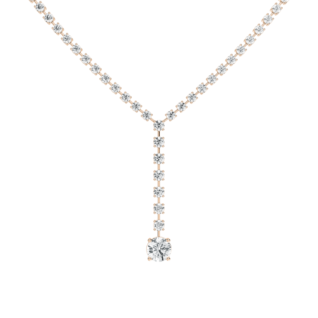 18 ⁷/₈ ctw Round LGD Solitaire Drop Tennis Necklace - 18 Inches - Signature Collection