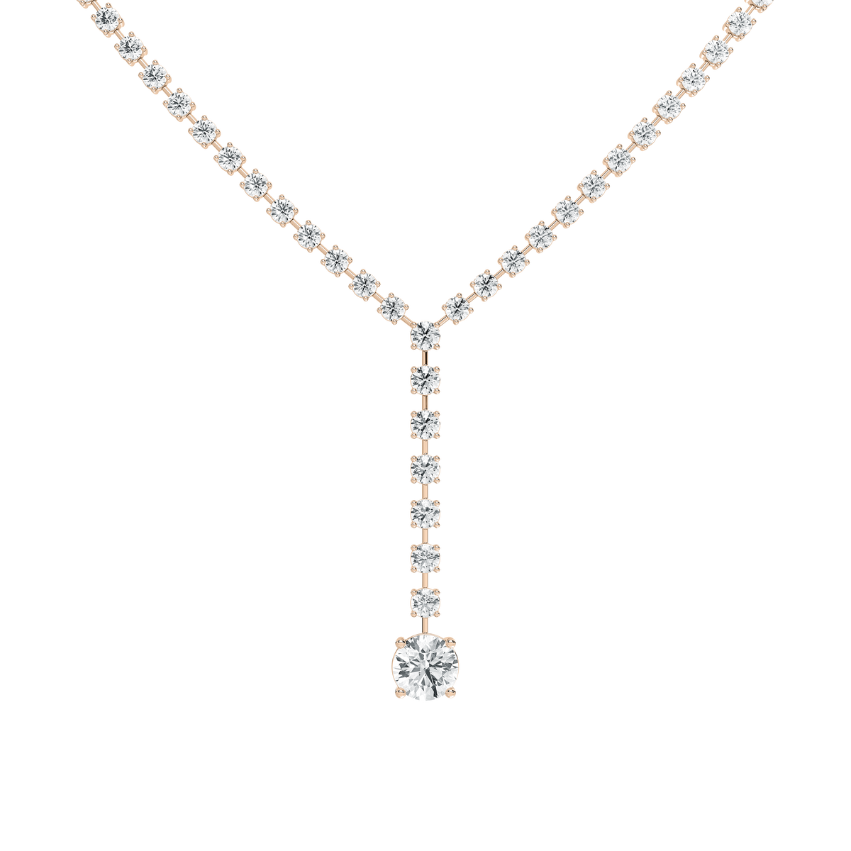 18 ⁷/₈ ctw Round LGD Solitaire Drop Tennis Necklace - 18 Inches - Signature Collection