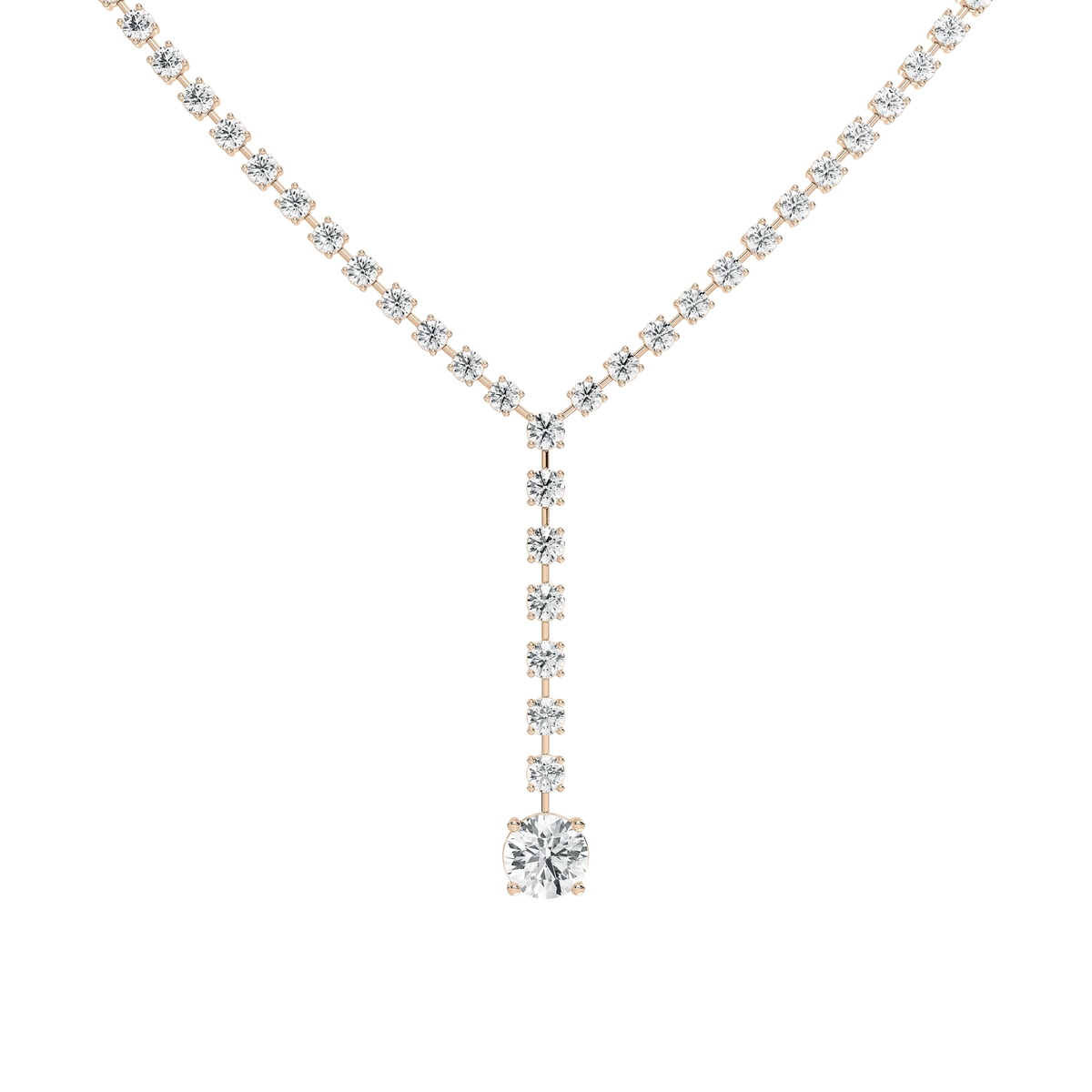 18 ⁷/₈ ctw Round LGD Solitaire Drop Tennis Necklace - 18 Inches - Signature Collection