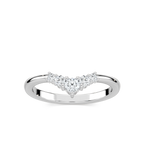 Kennedi 1/4 ctw Round LGD Graduated Chevron Stackable Band - 14K White Gold