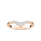 Kennedi 1/4 ctw Round LGD Graduated Chevron Stackable Band - 14K Rose Gold