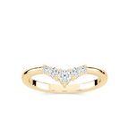 Kennedi 1/4 ctw Round LGD Graduated Chevron Stackable Band - 14K Yellow Gold