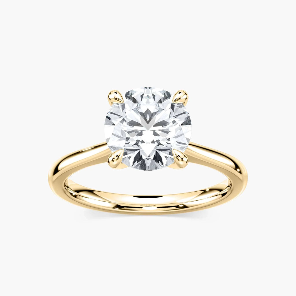 Marie LGD Cathedral Claw Prong Solitaire Engagement Ring - 18K Yellow Gold