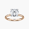 Marie LGD Cathedral Stackable Solitaire Engagement Ring - Two-Tone 14K White Gold and 14K Rose Gold