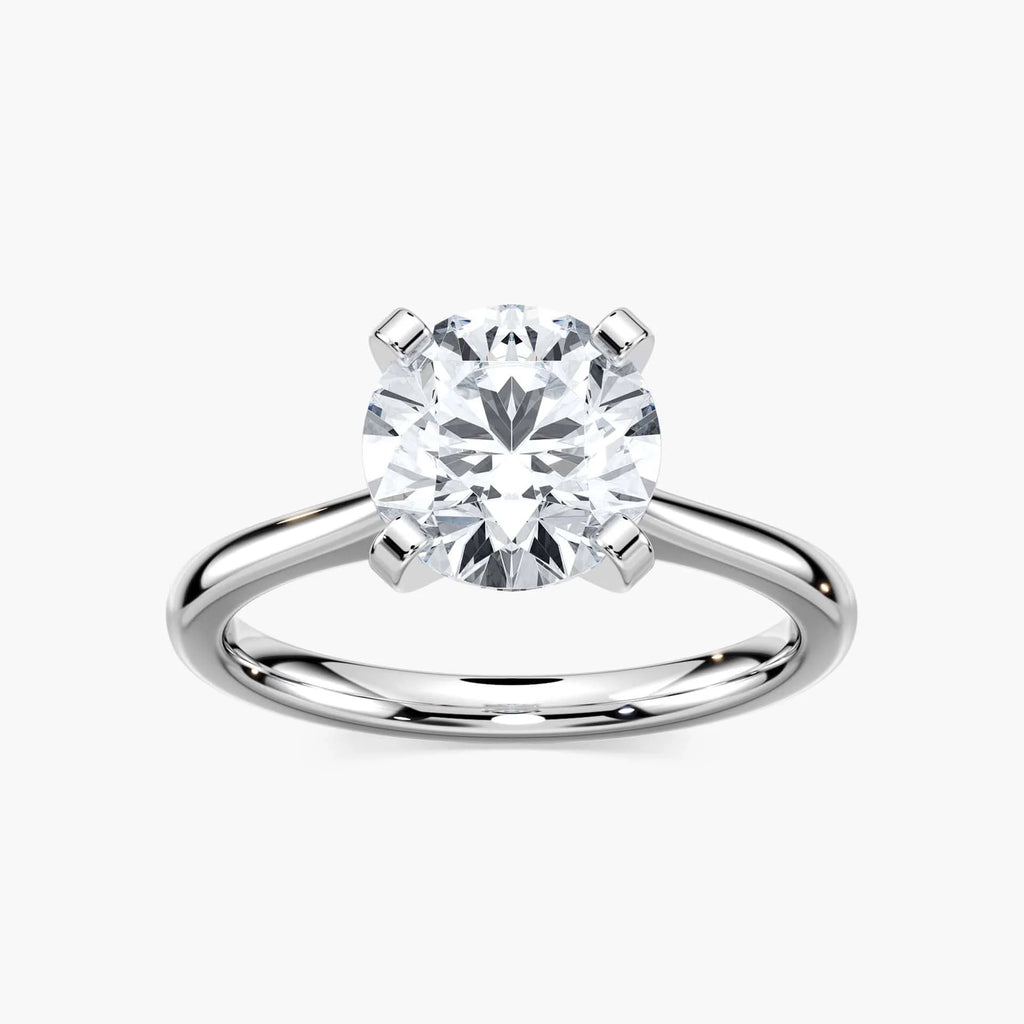 Marie LGD Cathedral Stackable Solitaire Engagement Ring - 18K White Gold