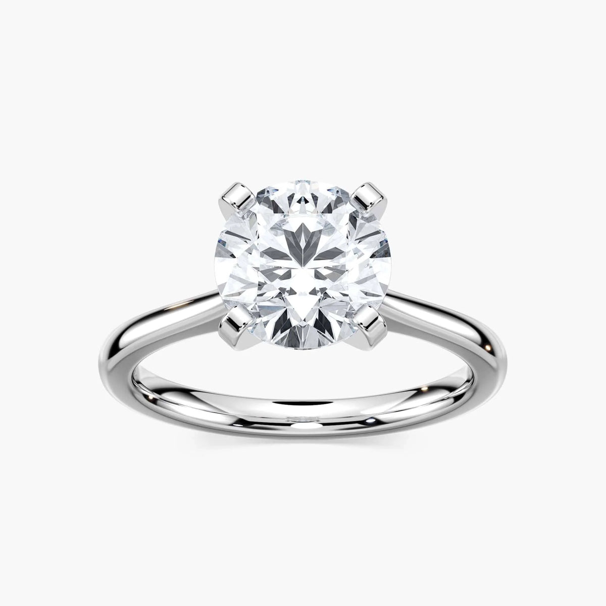 Marie LGD Cathedral Stackable Solitaire Engagement Ring - 18K White Gold