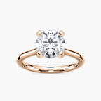 Marie LGD Cathedral Stackable Solitaire Engagement Ring - 18K Rose Gold