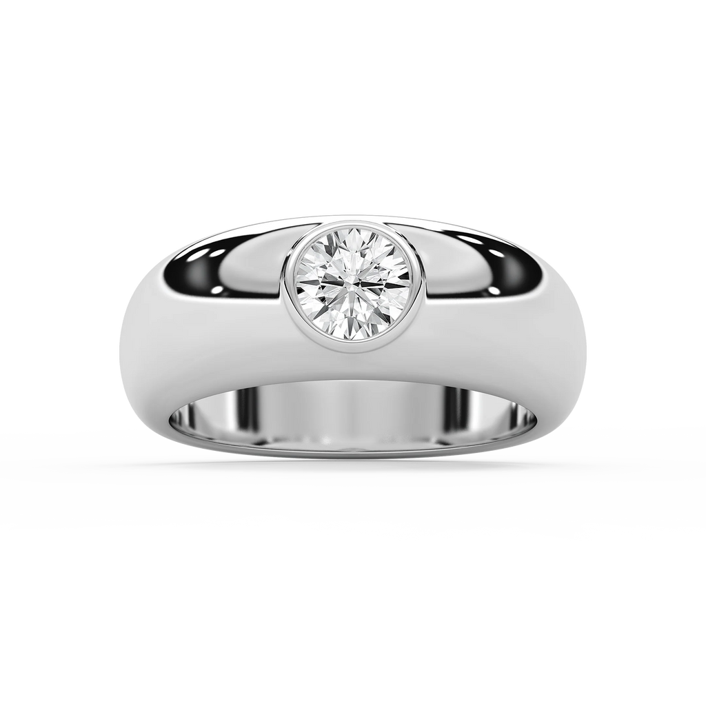 Harry 1 ct Round LGD 7.75mm Bezel Mens Wedding Band