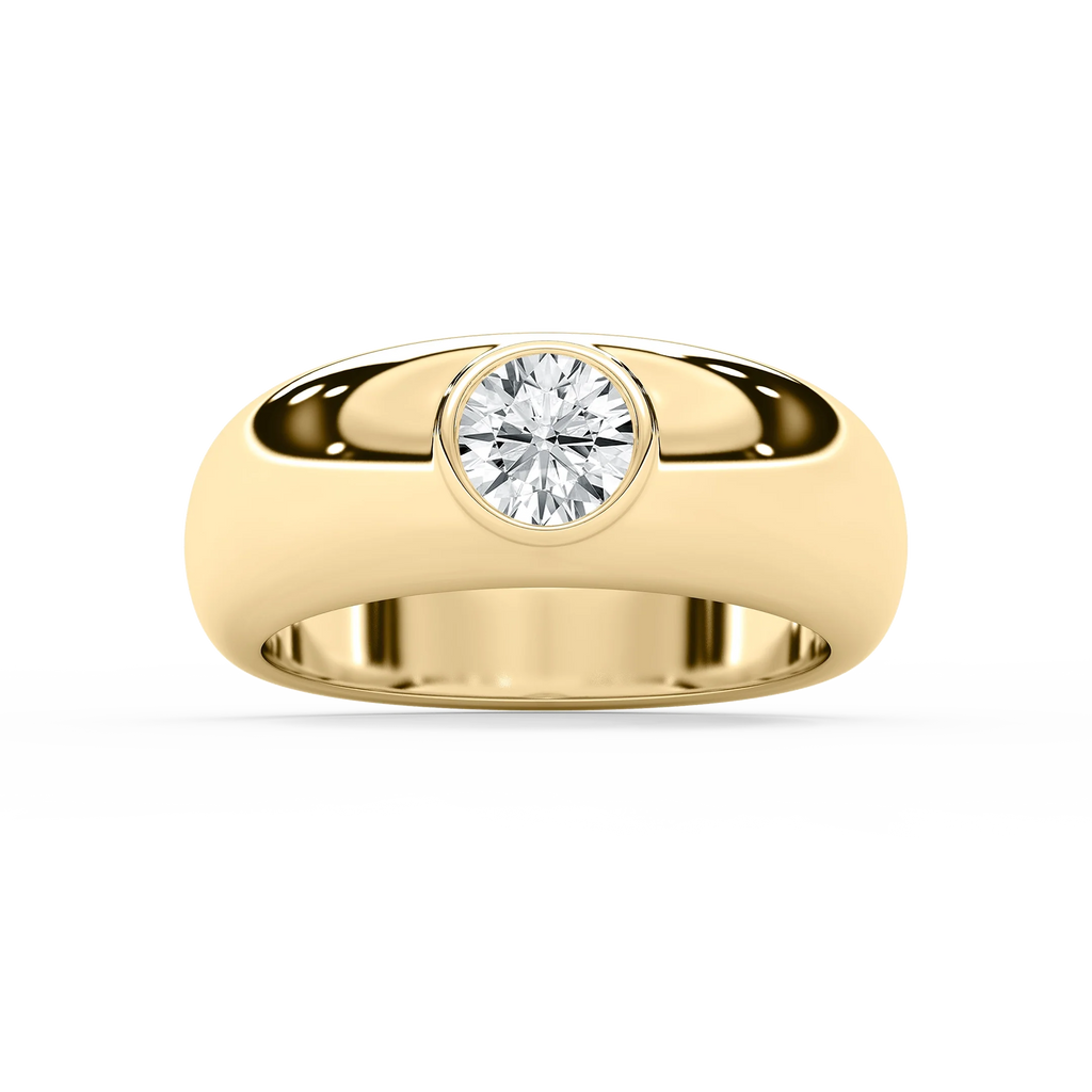 Harry 1 ct Round LGD 7.75mm Bezel Mens Wedding Band