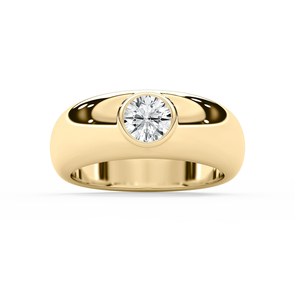 Harry 1 ct Round LGD 7.75mm Bezel Mens Wedding Band